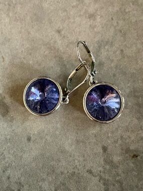 Touchstone Crystal Lulu Violet   Earrings - Women Jewelry